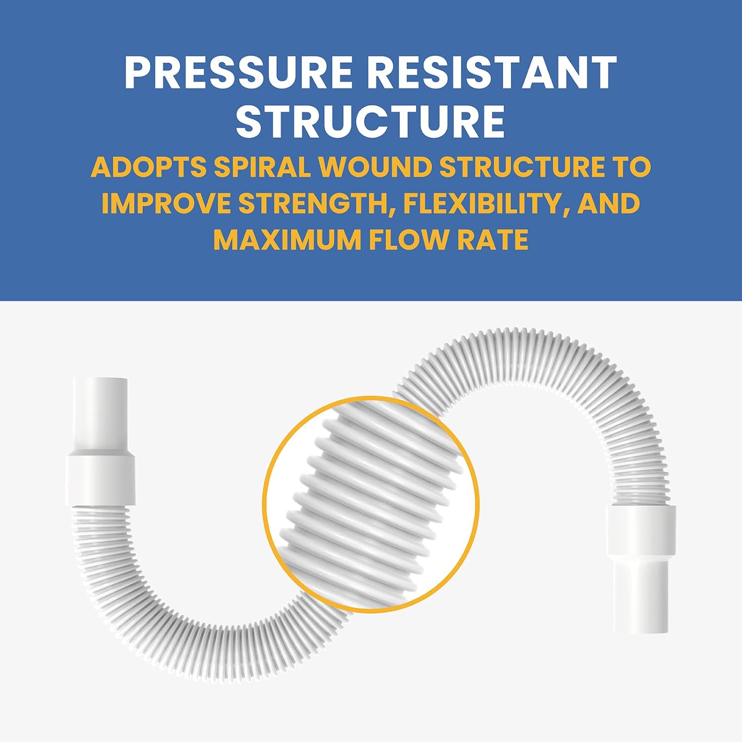 R211256 Flexible Vacuum Hose Fits forHose Replacement Leaf Traps,3 Ft Garden Hose for Leaf Traps Pool & Spa Safety Equipment Models 179,179C,180,186