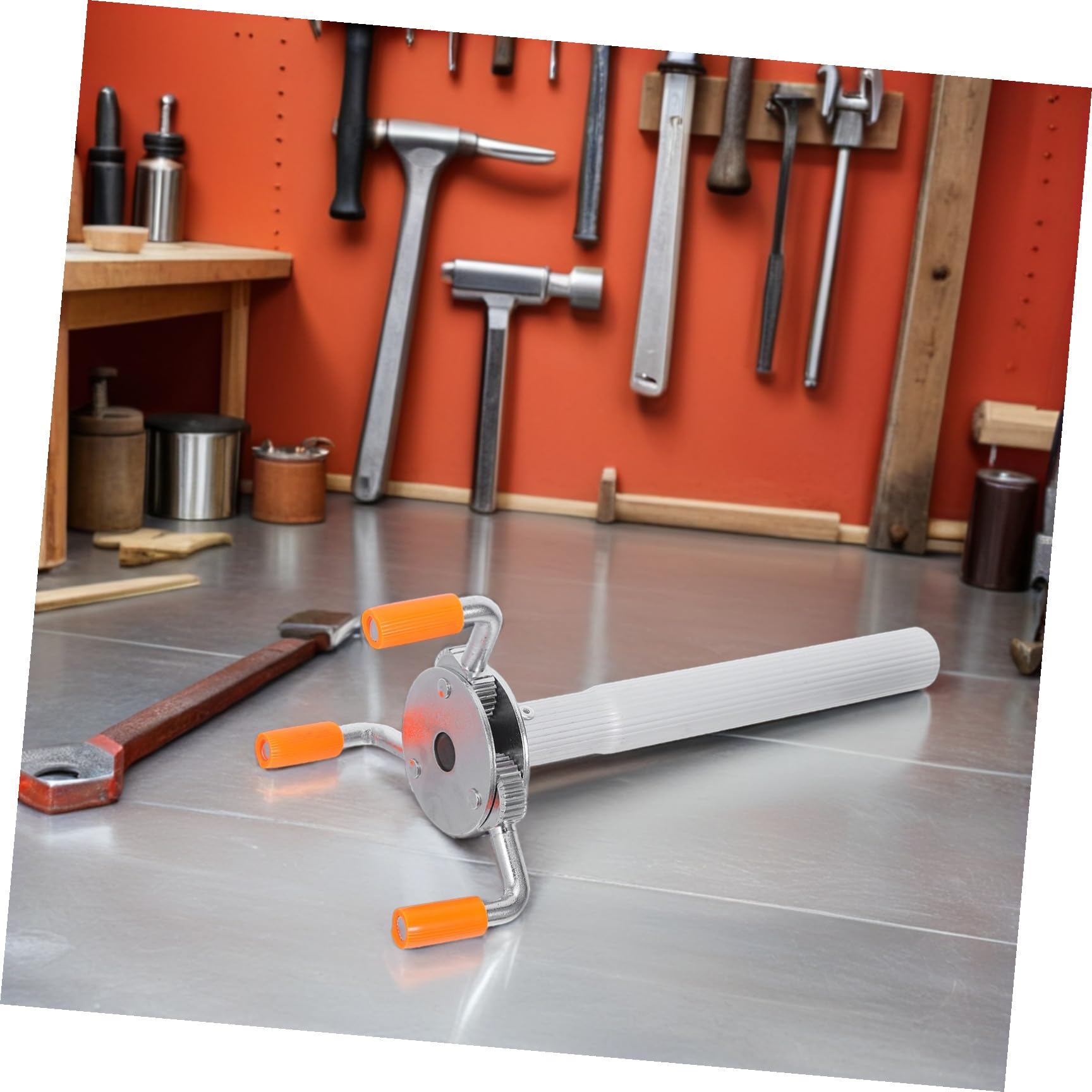KICHOUSE Herramienta Profesional para Extracción y Montaje de Detectores de Humo en Techos Altos, Aleación de Aluminio Compacta para Edificios Industriales y Residenciales
