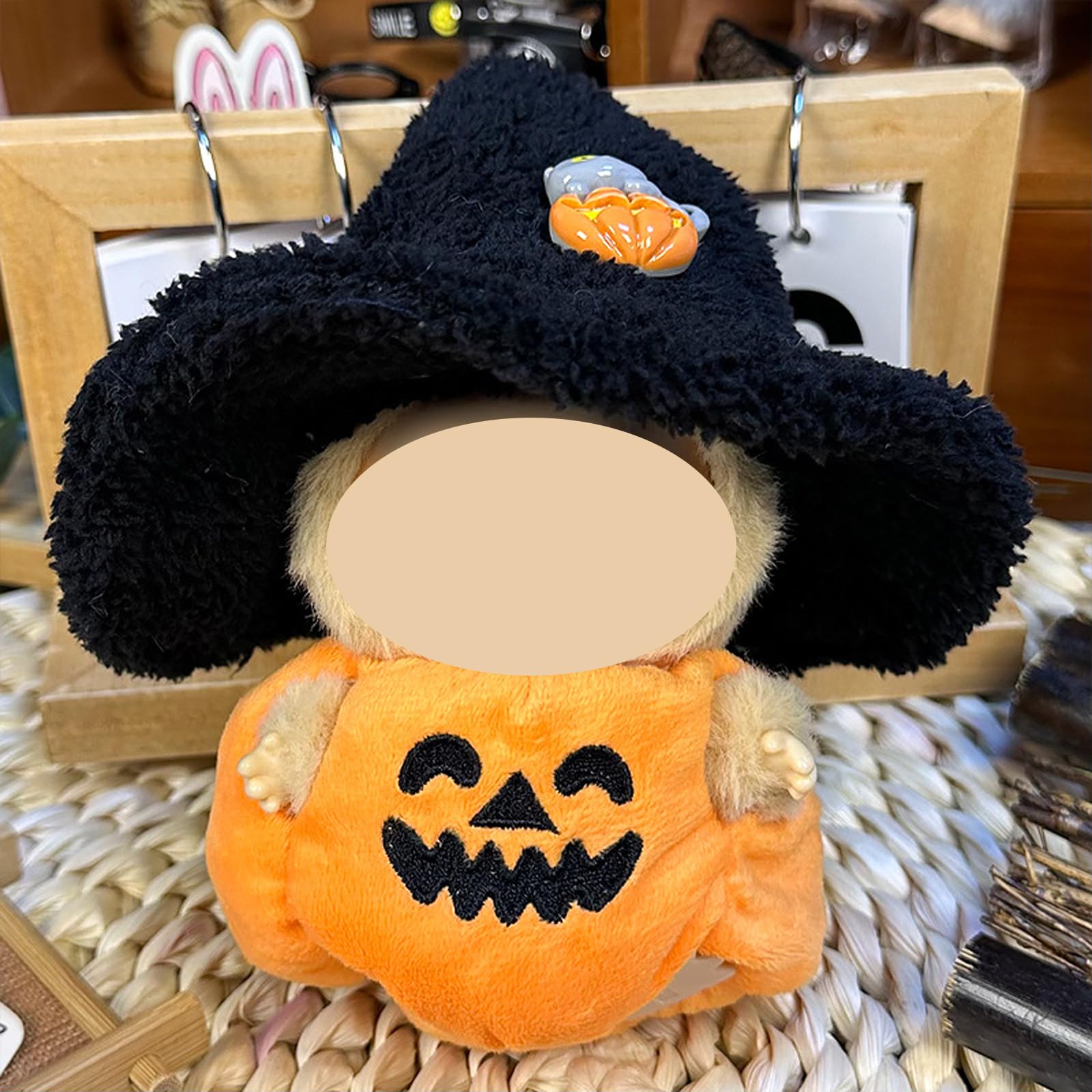 DAVBNM Doll Clothes, Stylish Clothes Doll Outfit Set, Halloween Pumpkin Plush Doll Set, Suitable For Stylish Accessories 15cm 17cm Doll - Image 4