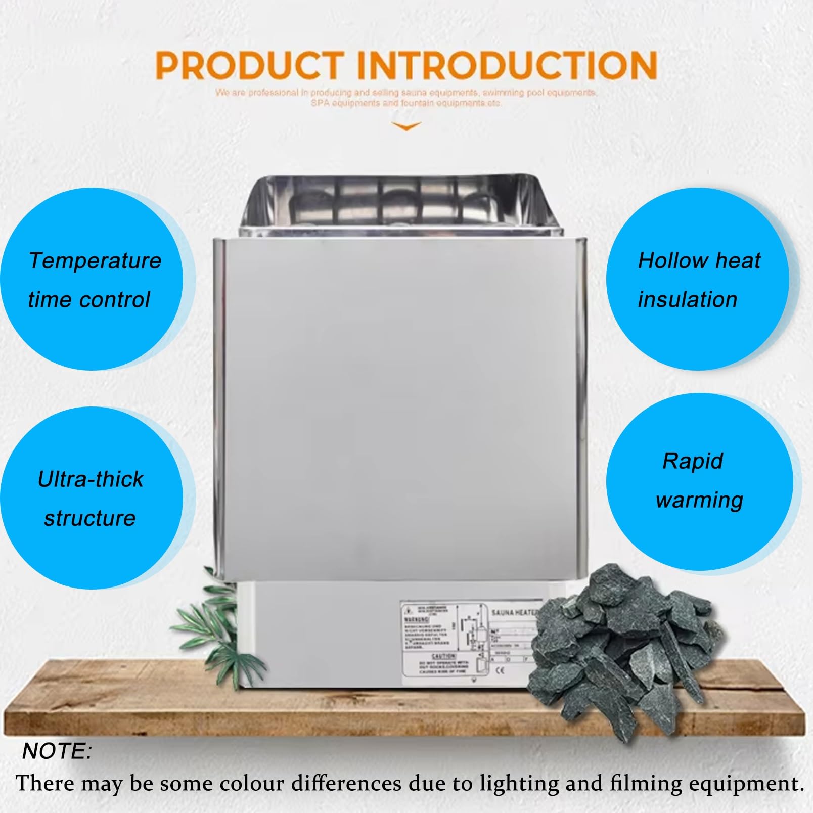 Riscaldatore Elettrico per Sauna, Stufa per Sauna, Stufa per Sauna a Vapore Secco, Attrezzatura per Bagno Turco, per palestre, Spa (6kw/380v)