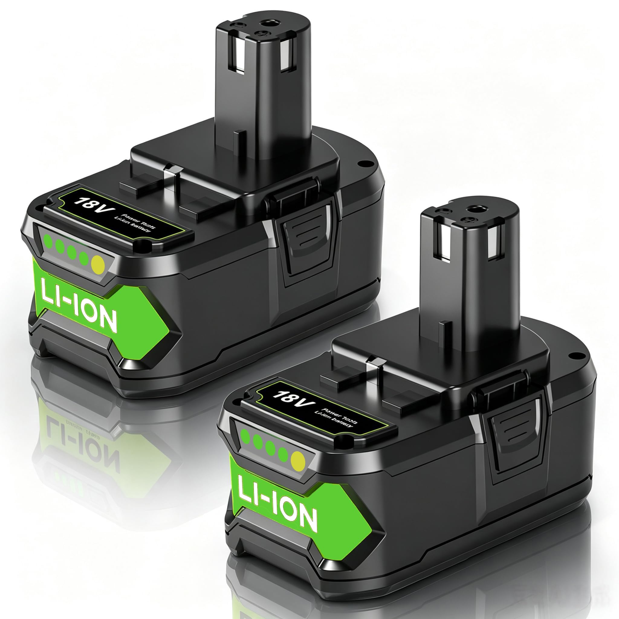 2 Pack 8000mAh 18V Replacement Battery Compatible with Ryobi 18V ONE+ P108,