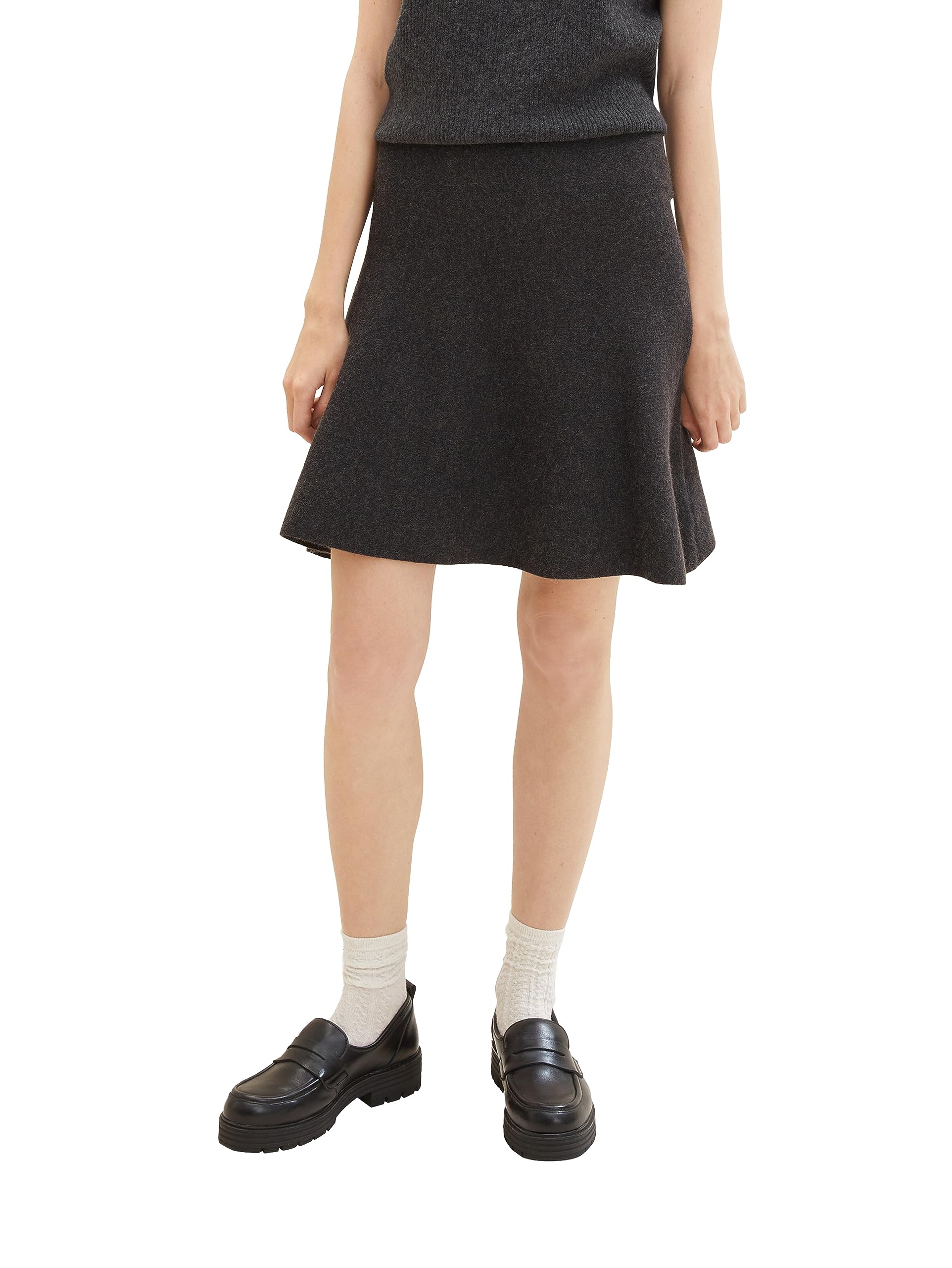 TOM TAILOR Denim Women's Skater Mini Skirt, 10522-shale Grey Melange, XXL