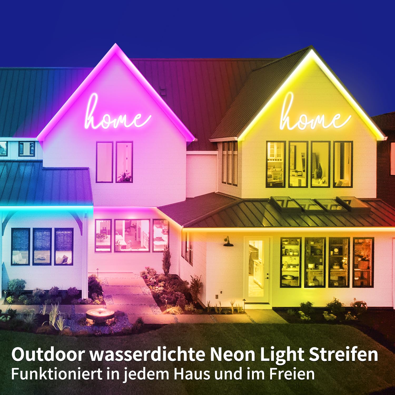 segrass Tira de neón LED de 20 m, flexible, con aplicación y mando a distancia, varios modos, IP65 al aire libre RGB, impermeable, para dormitorio, interior, sincronización de música, juego de bar