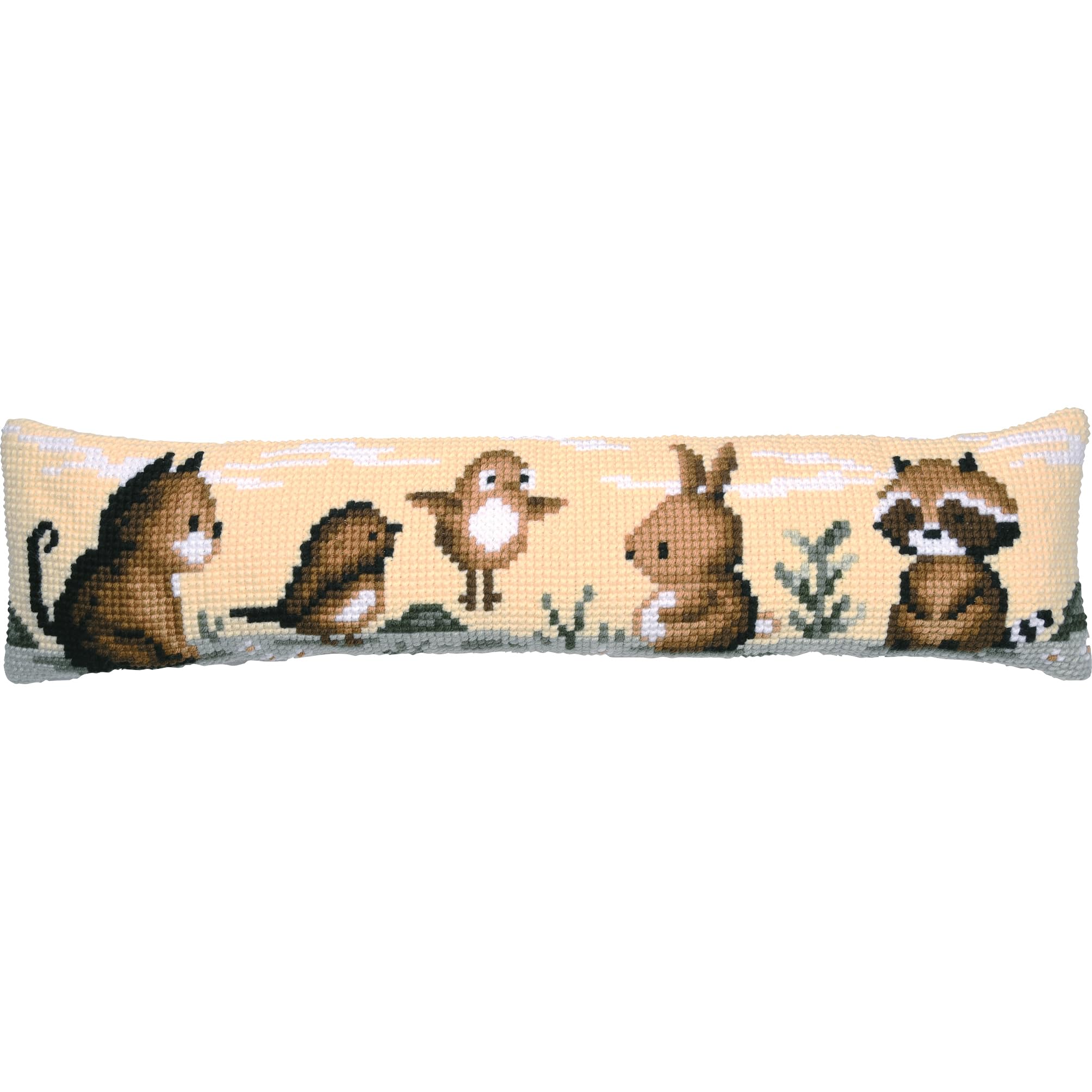 Vervaco Cross Stitch Kit Cushion Decorative Forest Friends Crafts Adults Decoration Embroidery Kit Beginners Complete DIY Embroidery Creative Gift ca. 80 x 20 cm Cross Stitch Embroidery