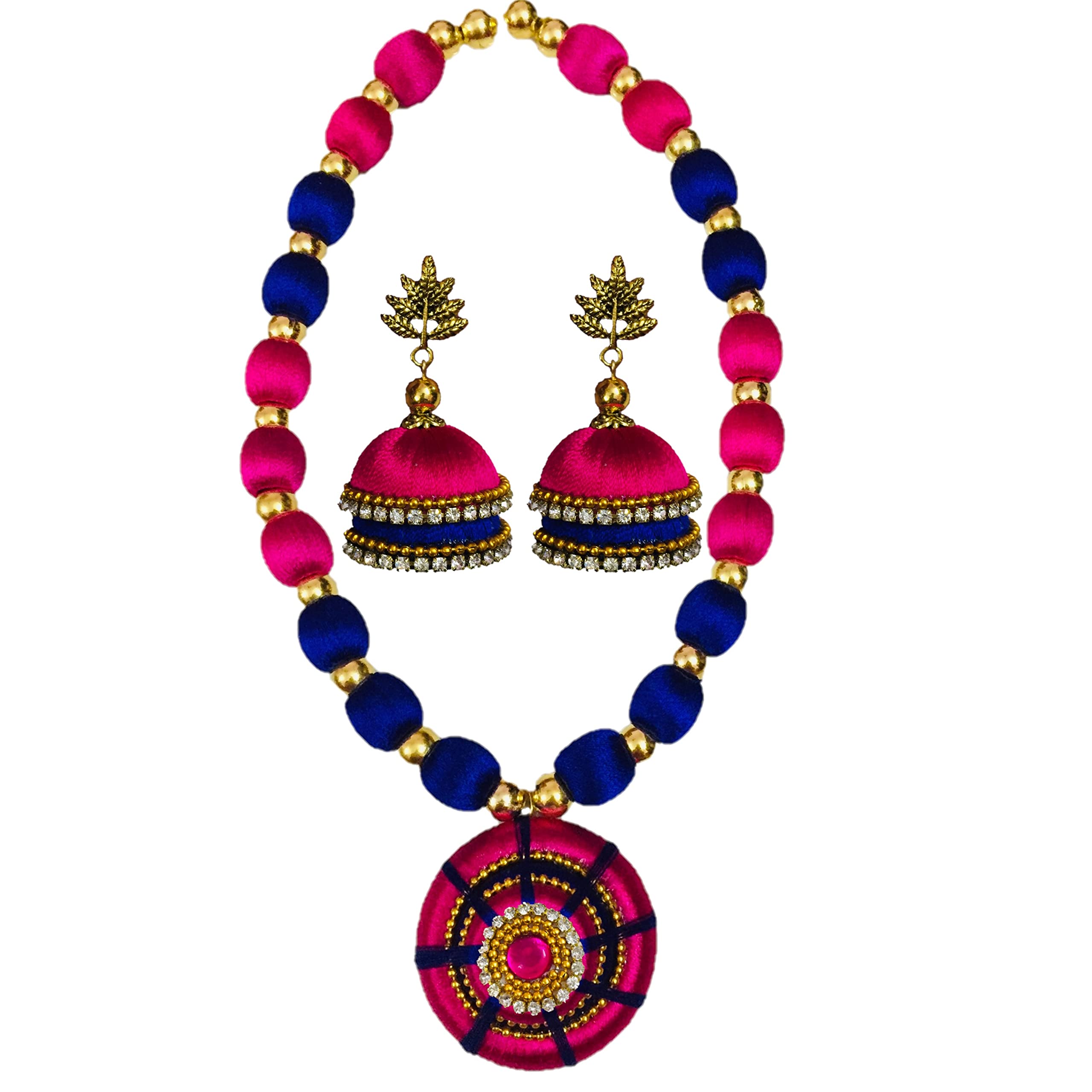 Ambal double colour Step Jhumki with antique sted silk thread necklace set for womens and girls (Bronze) (B09CPX2BDN) Amazon Price History, Amazon Price Tracker