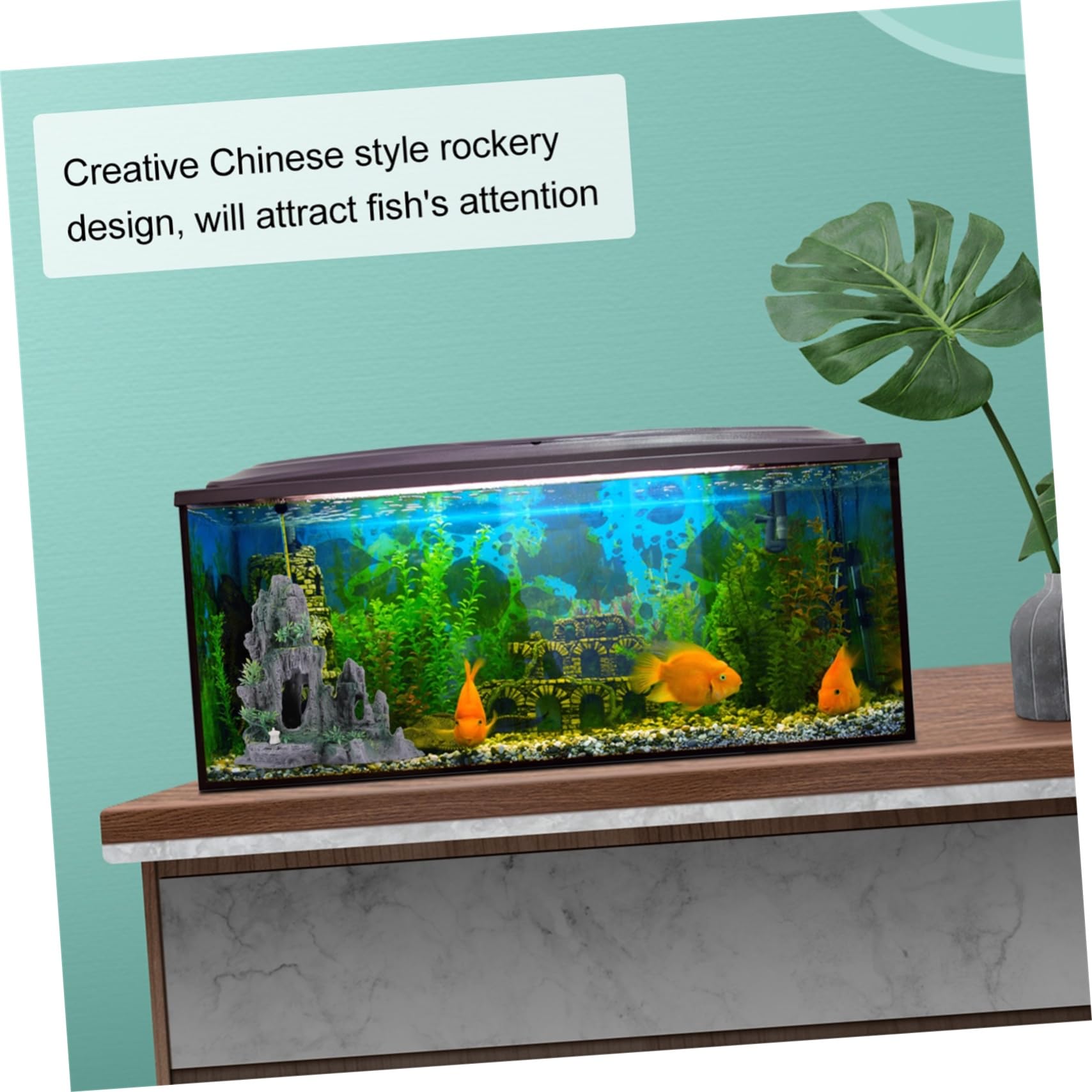 DOITOOL Adorno De Acuario Imitación De Rocas Artificiales para Peceras Decoración De Paisaje para Agua Dulce y Salada Fácil De Limpiar y Seguro para Peces y Camarones