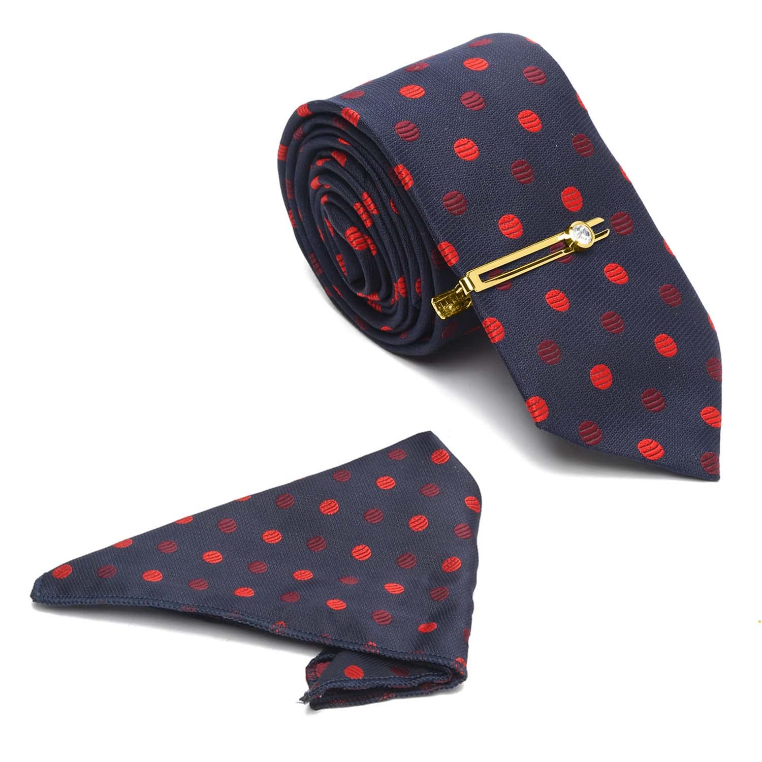 Mens Silk Necktie Gift Combo Set With Pocket Square And Tie Pin (Prague)-image-0