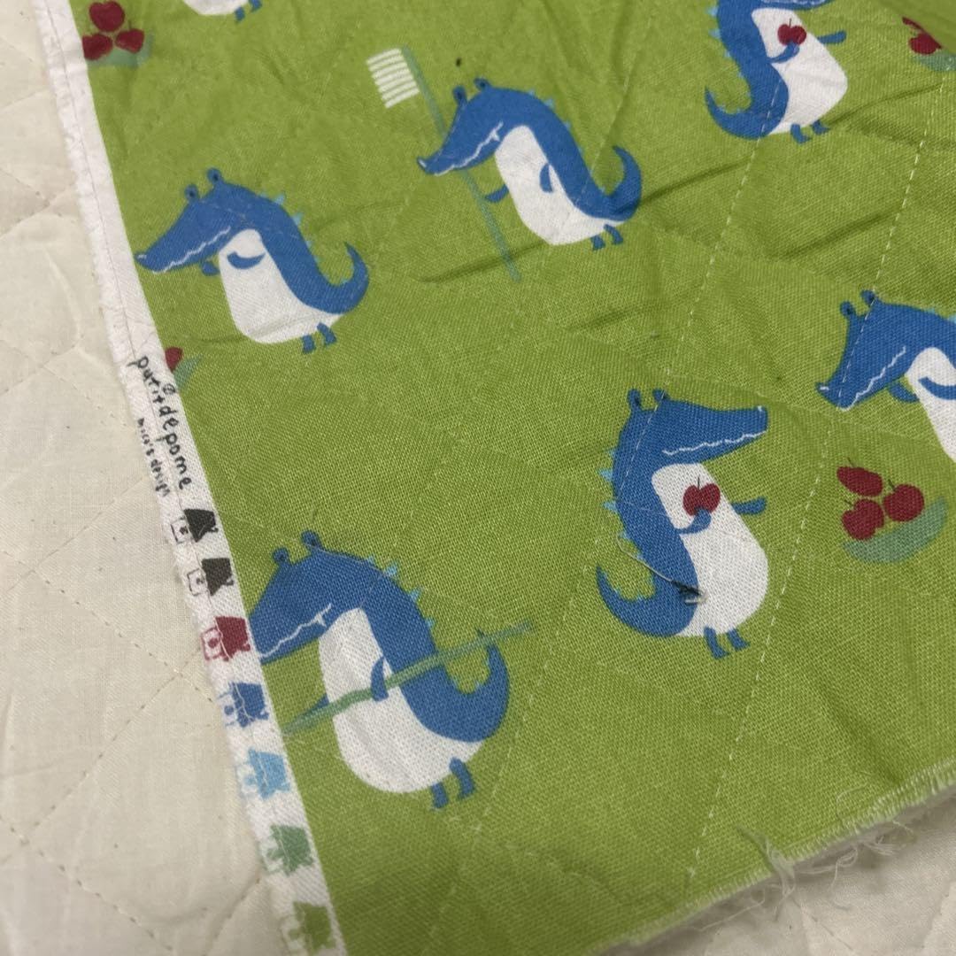 Amazon.co.jp: キルティング ワニ プディデポーム グリーン 生地はぎれ  