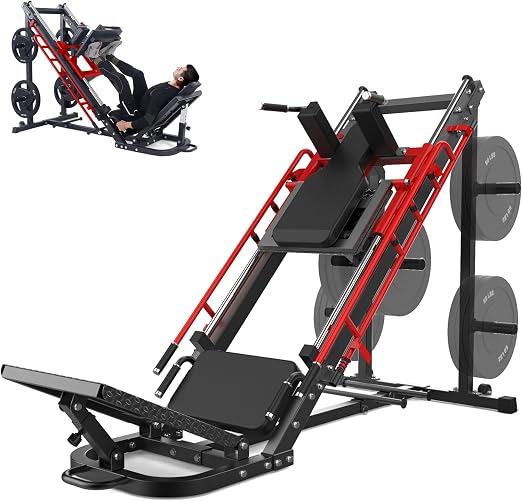 GarveeLife Leg Press Hack Squat Machine, 2 in 1 Leg Press Machine for Home Gym with Linear Bearing, Specialty Hack Squat Machine with Calf Block for Full Lower Body Workout