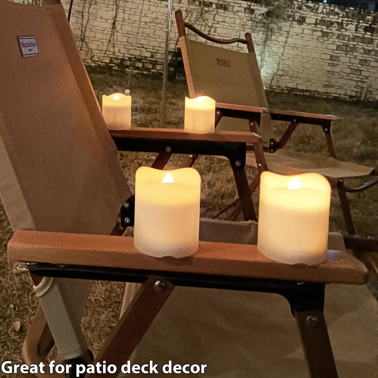 Solar Candles Outdoor Waterproof, 4pcs Rechargeable Dusk to Dawn Little Votive Candles, Flameless Flickering Solar Tea Lights for Patio Yard Deck Pathway Window Outdoor Lantern Decor (Warm White) - Image 8