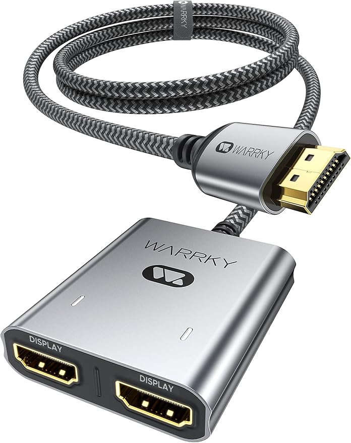 HDMI Splitter 4K, 1x2 HDMI Display Duplicate/Mirror, WARRKY HDMI