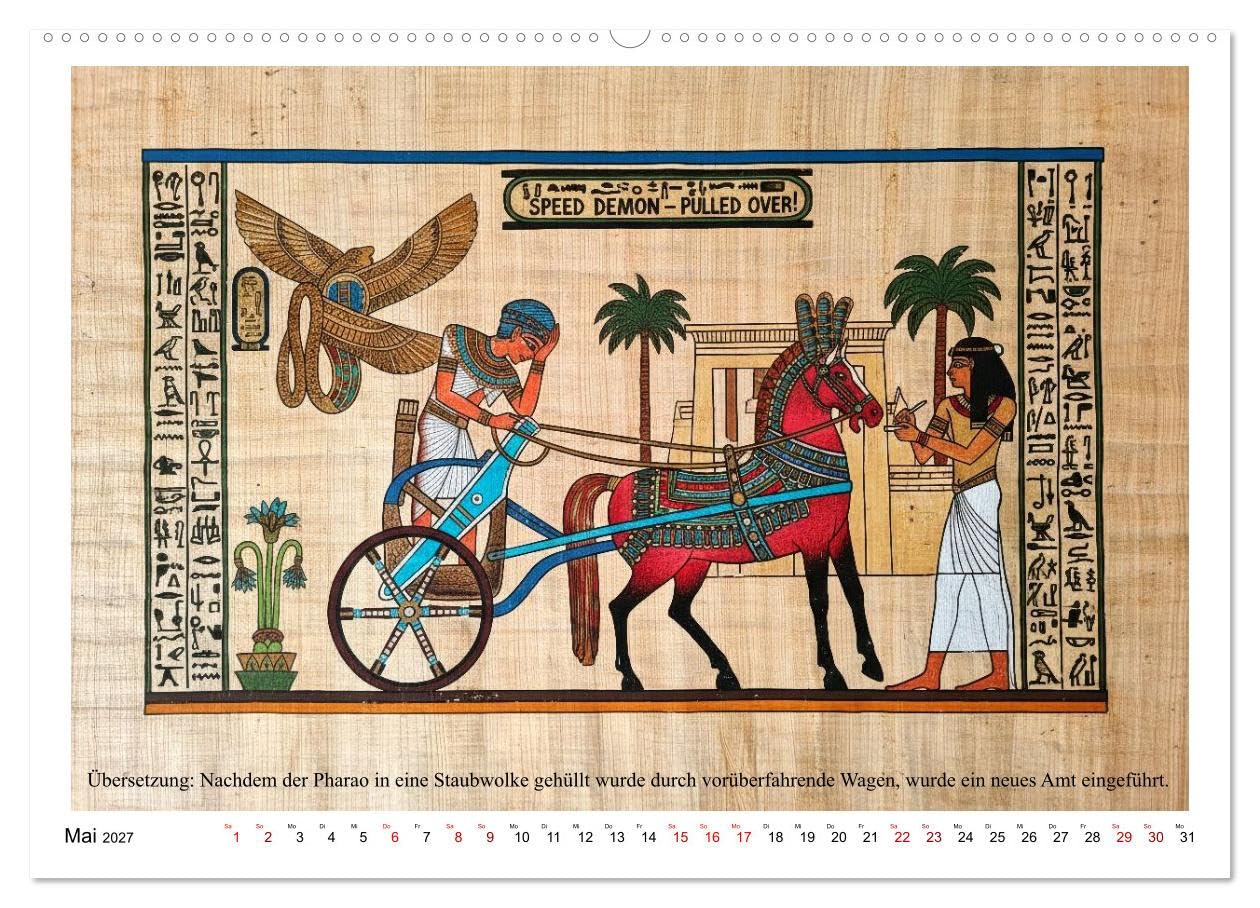 Am Nil ist auch nur Montag (hochwertiger Premium Wandkalender 2027 DIN A2 quer), Kunstdruck in Hochglanz: Alltag gestern wie heute - Humor, der die Jahrtausende überdauert (CALVENDO Spass)