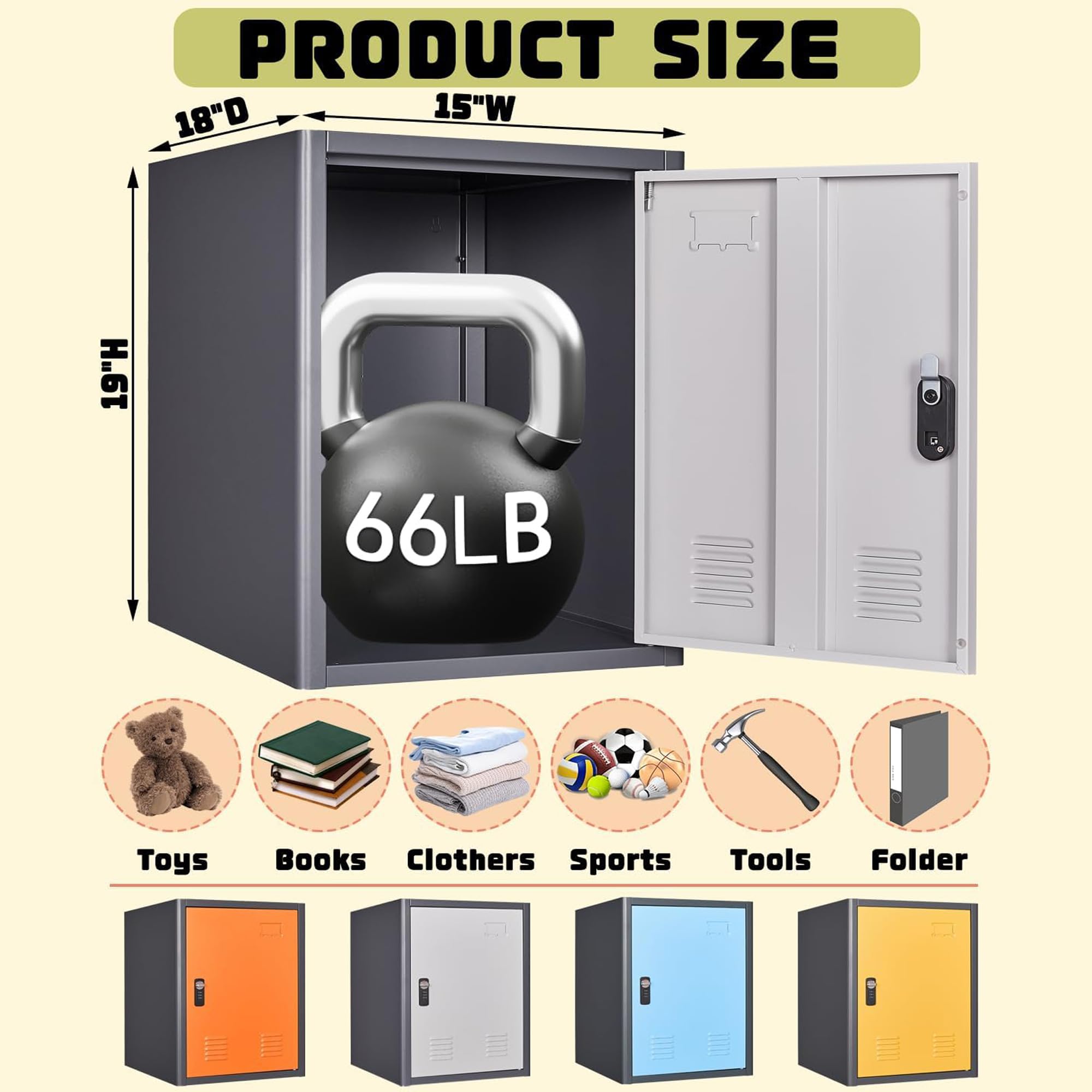 KAER 3.5CUB Locker Storage Cabinet, 19.7