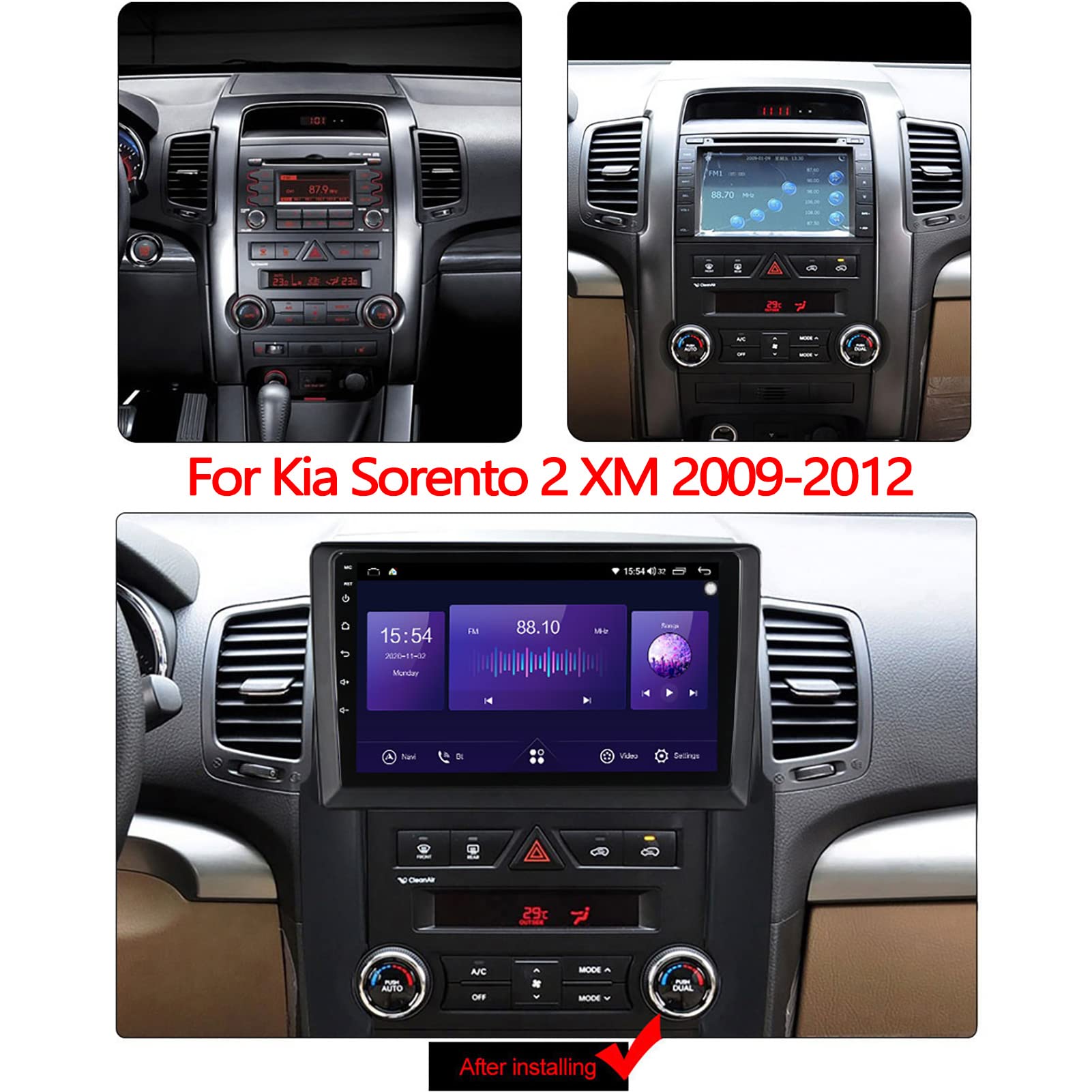 Lettore multimediale Stereo Portatile per Auto da 9 Pollici per Kia Sorento 2 XM 2009 2010 2011 2012, Android 11 Car SWC Radio multimediale Lettore Dvd Audio Audio Stereo con RDS DSP