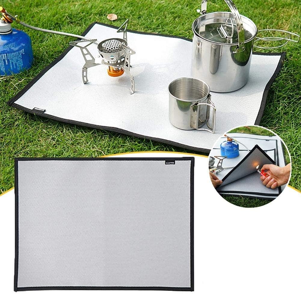 Fire Pit Mat, Camping Grill Mat, Fireproof Grill Pad, Heat Resistant Ember Firepit Mat, Deck Protector for Chiminea/Solo Bonfire/Grill/Stove,60 * 53cm/23.62 * 20.87inch