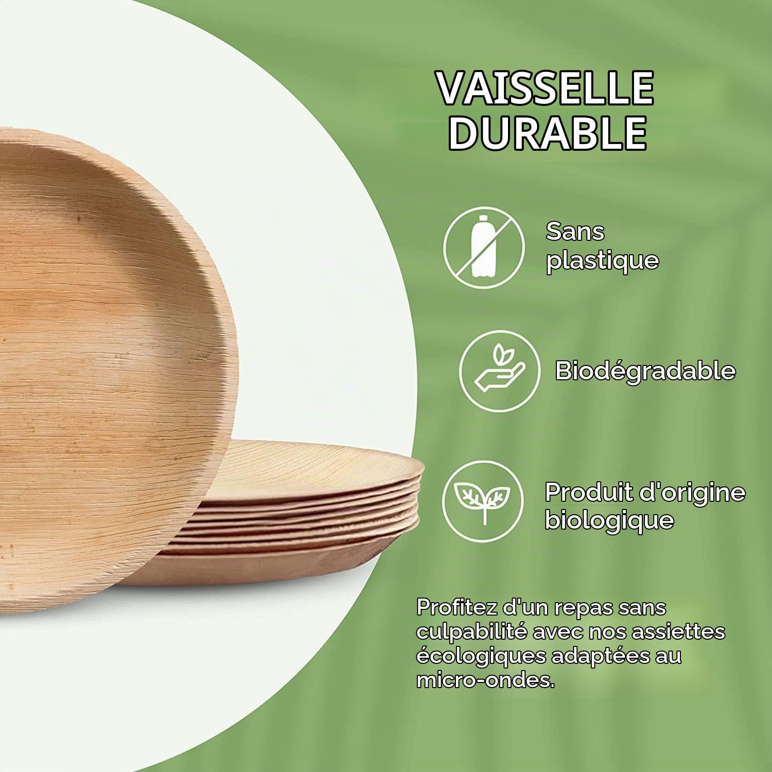 ECO Leaf Lot de 10 grands plateaux de service jetables en feuille de palmier ovales 56 cm x 30 cm pour débutants, assiettes de mariage, comme des assiettes en bois | Plateaux alimentaires chauds