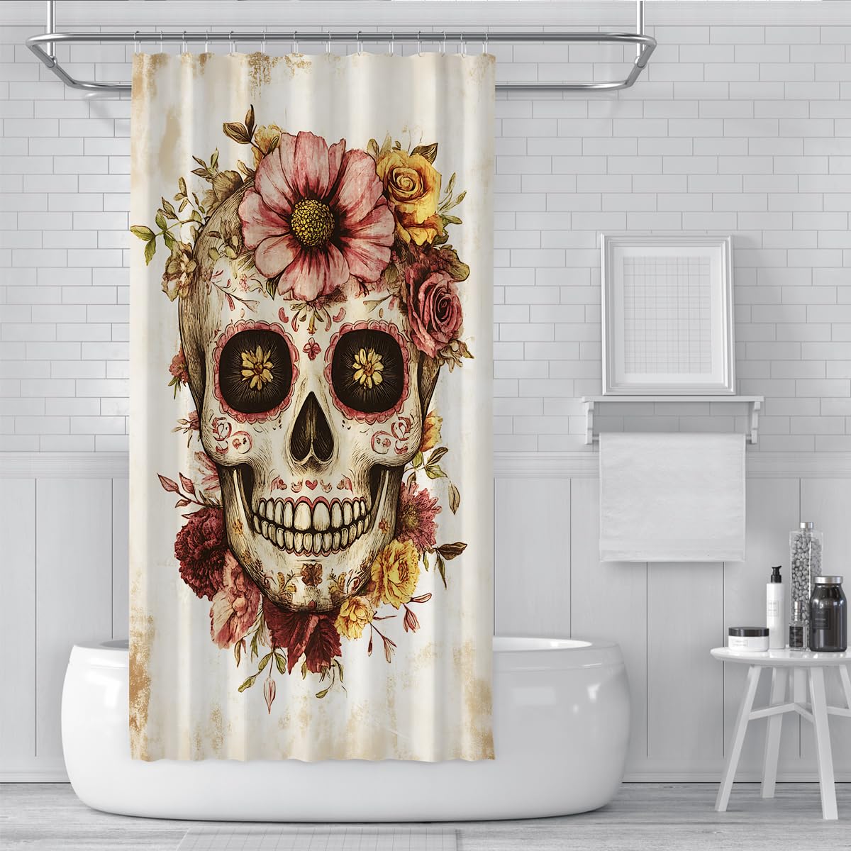 Tende Doccia Teschio Zucchero Vintage Messicano Day of The Dead 200x200cm