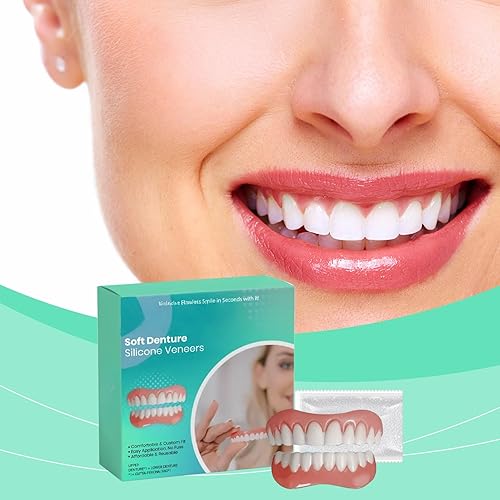 Miniatura 2 de Carillas suaves del silicón de la dentadura, dientes cosméticos temporales, sistema superior e inferior de la dentadura, potenciador reutilizable