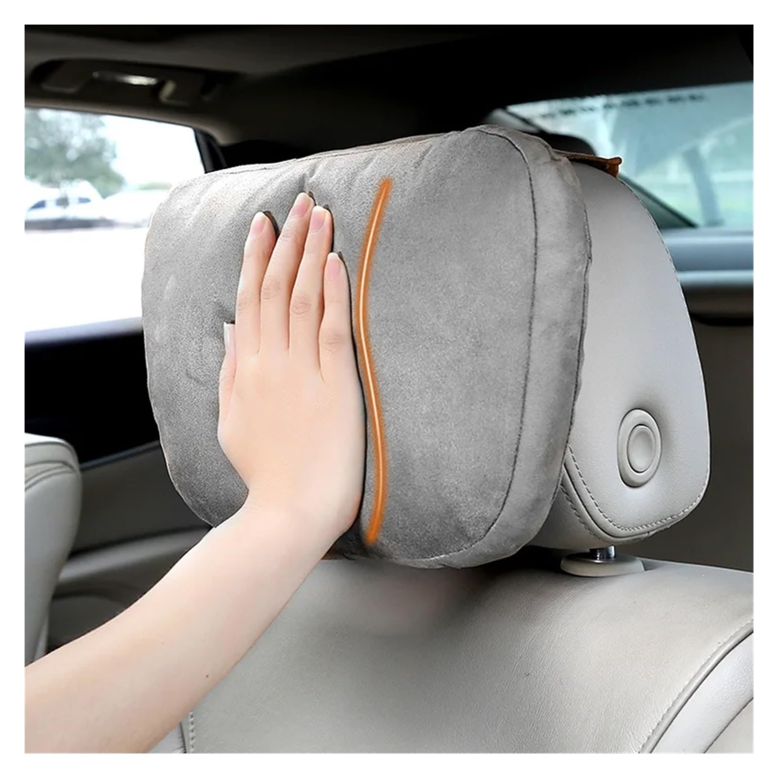 Cale Tete Voiture Appui-tête de Voiture, Support de Cou, siège Doux, Universel, réglable, Oreiller de Cou, Oreiller de Taille(2Pcs Gray)