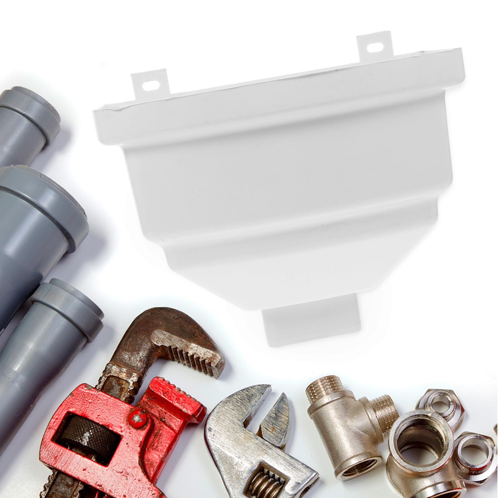 BESPORTBLE Raccoglitore e Raccolta Acqua Piovana Bianco in Pvc Acqua Piovana e Facile da Installare Imbuto Quadrato e Curvo per Grondaie