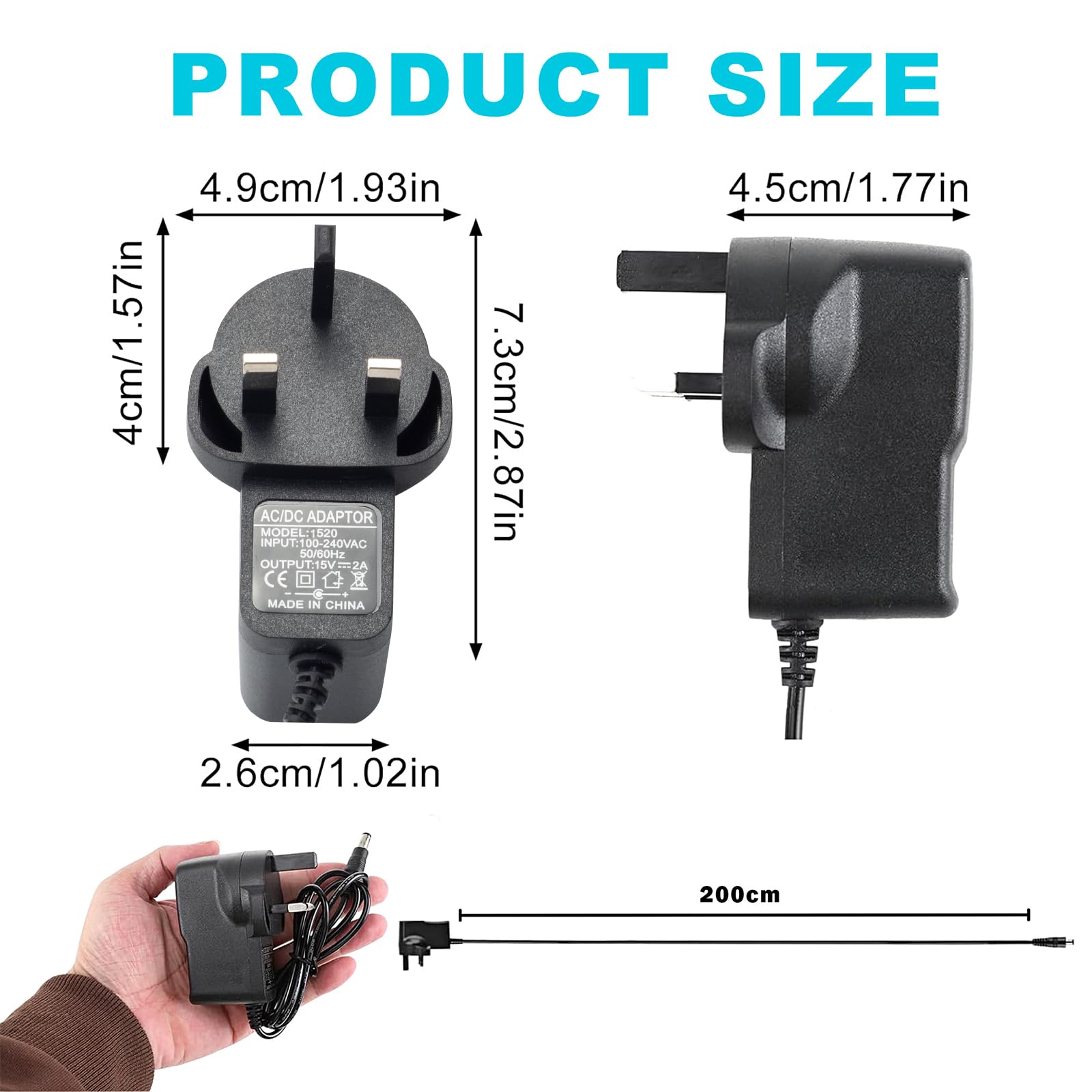 UK 19V Power Adaptor For The Positive Grid Spark 40 Amplifier By