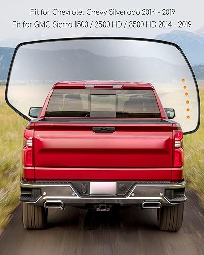Miniatura 5 de Espejo lateral del pasajero para Chevrolet Silverado GMC Sierra 1500 2500 HD 3500 HD 2014-2019 Espejo retrovisor eléctrico con luz LED de señal de
