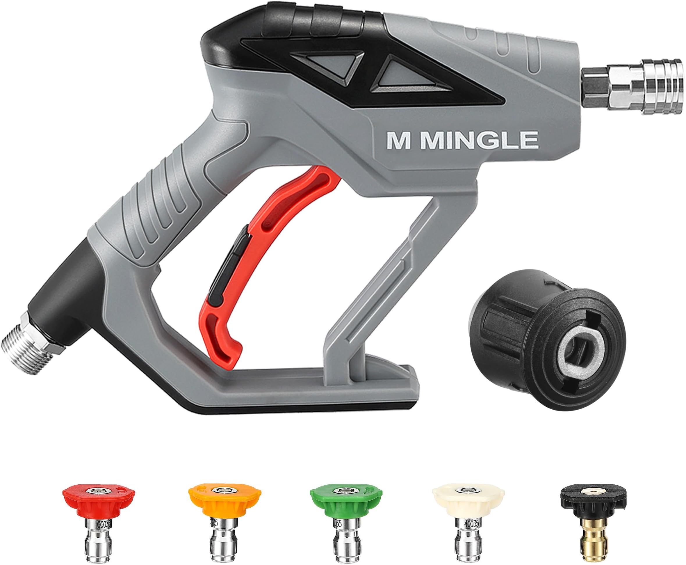 High Pressure Washer Gun with M22 14mm Adapter, Compatible with Kärcher K2, K3, K4, K5, K6, K7 Hoses, Jet Wash Gun Kit for Car Cleaning, 5 Quick Connect Spray Nozzle Tips, 4000 PSI