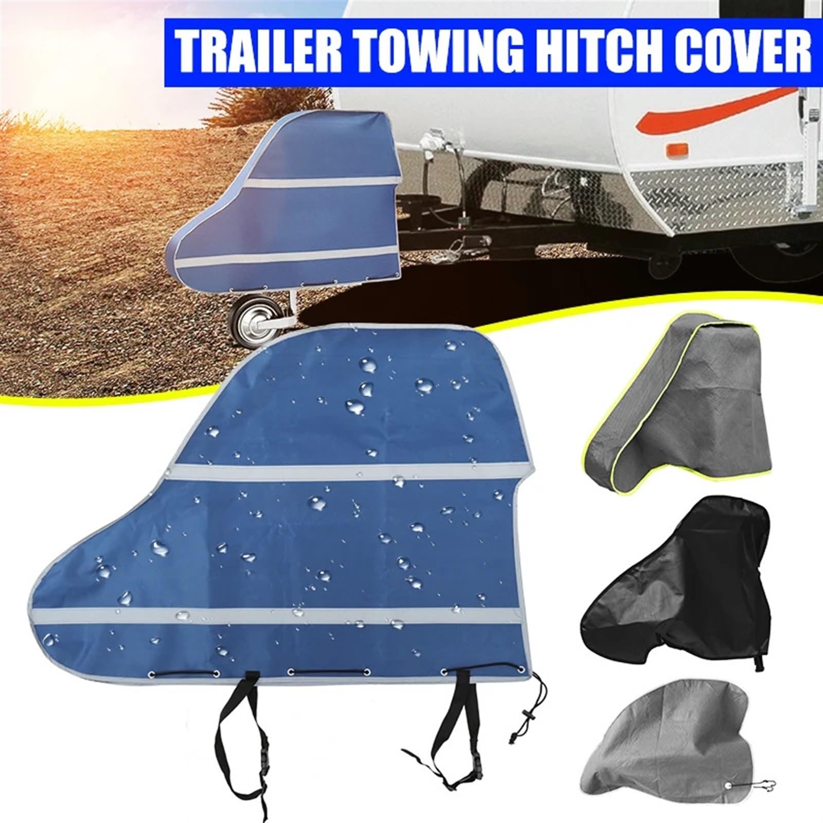 Deichselabdeckung 420D Oxford Stoff Universal Wasserdicht Caravan Trailer Anhängerkupplung Abdeckung Schloss Abdeckungen for Wohnmobil