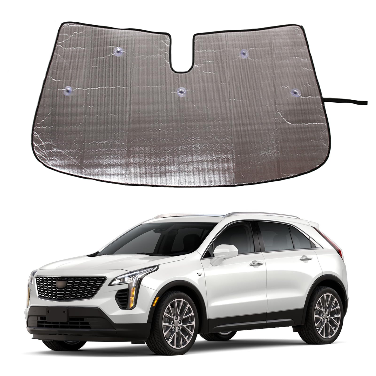 Car Front Windshield Sunshade for Cadillac XT4 2017-2023, Front Window Sun Shade, Foldable Reflective Sun Visor, Screen Shield Cover UV Blocker Protector HeatShield