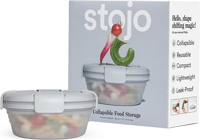 STOJO Collapsible Bowl - Translucent Cashmere, 36oz - Reusable Silicone ...