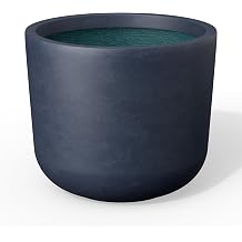 Kante Charcoal Concrete Planter 9" Dia All-Weather Round Small Pot