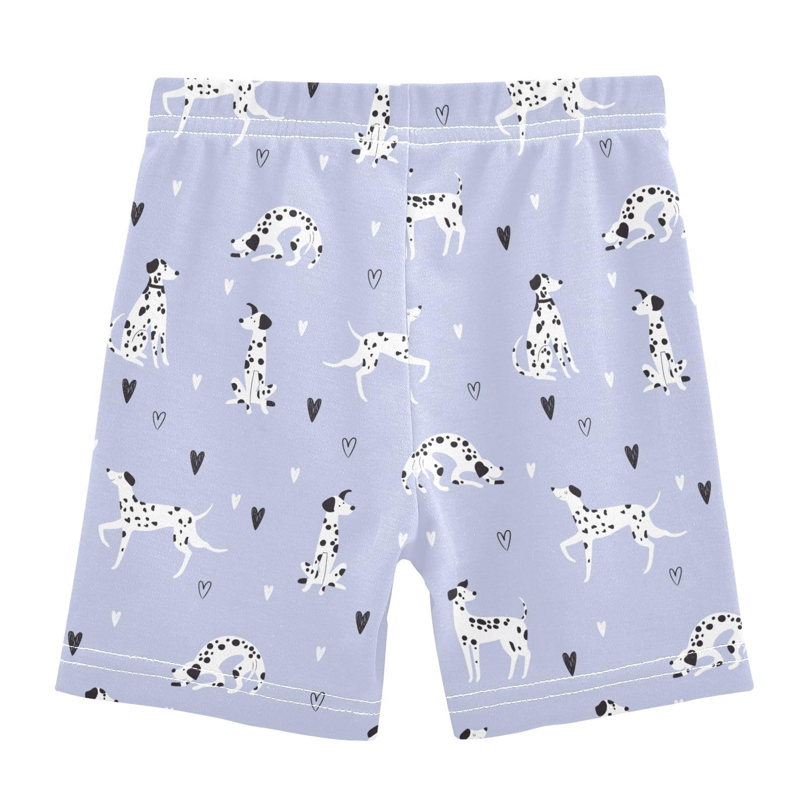 JHKKU Girls Cartoon Dalmatian Dogs Shorts Cotton Cartwheel Bike Kids Biker Under Dress Dance Short Girl Clothes 10Y