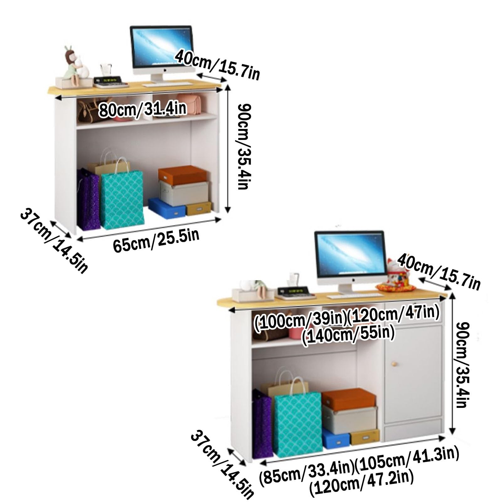 Generisch Rezeptionstresen, Verkaufstheke, Kasse, Büro-Schließfachtisch mit Schubladenkabel, moderner Einzelhandels-Empfangstresen mit abschließbaren Schubladen, kompakter Kassentisch für Salon, Büro