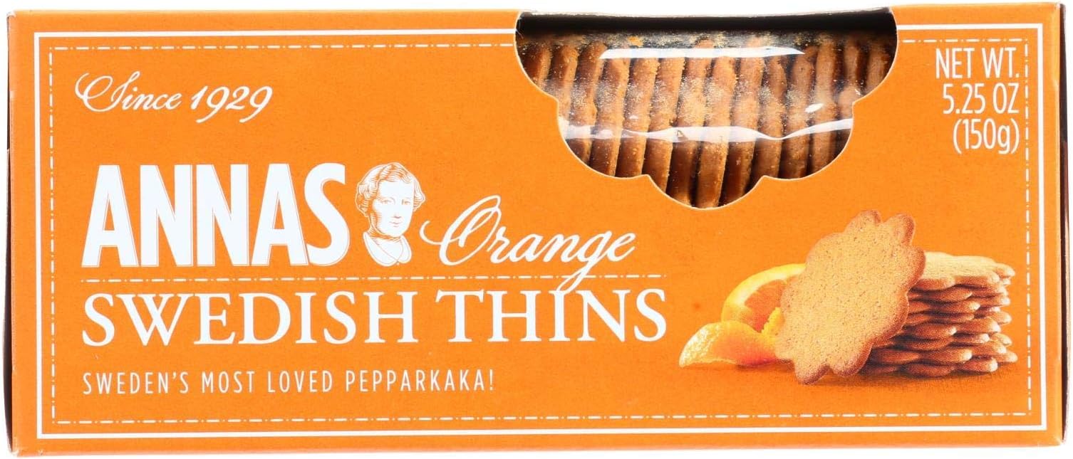 Lotus Anna's Thins Delicate Swedish Cookies Orange -- 5.25 oz3