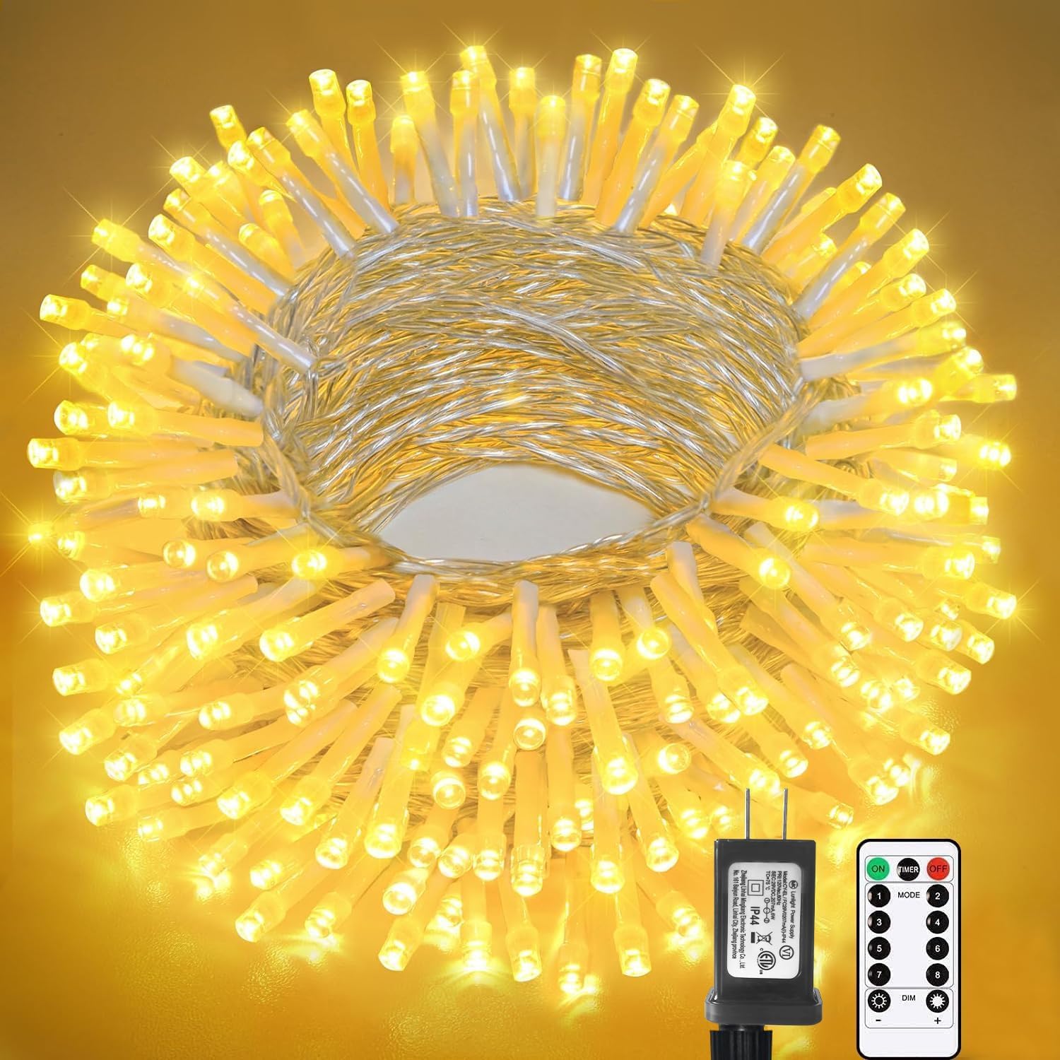 Christmas String Lights, Nopsra 40FT 100 LED String Lights 30V End-to-End Plug in with Remote, Waterproof 8 Modes Fairy String Lights for Indoor Outdoor Wedding Party Patio Christmas Tree Warm White Christmas String Lights, Nopsra 40FT 100 LED String Lights 30V End-to-End Plug in with Remote, Waterproof 8 Modes Fairy String Lights for Indoor Outdoor Wedding Party Patio Christmas Tree Warm White