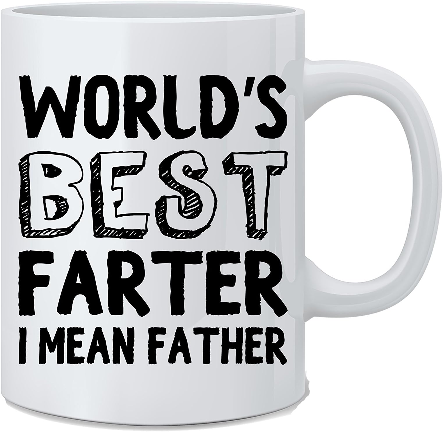 Chinoxia Mad Ink Fashions World's Best Farter I Mean Father - Funny Mug - White 330ml Novelty Coffee Mug - Great Gift for Husband, Friend, Brother, Dad Friend's and Teacher