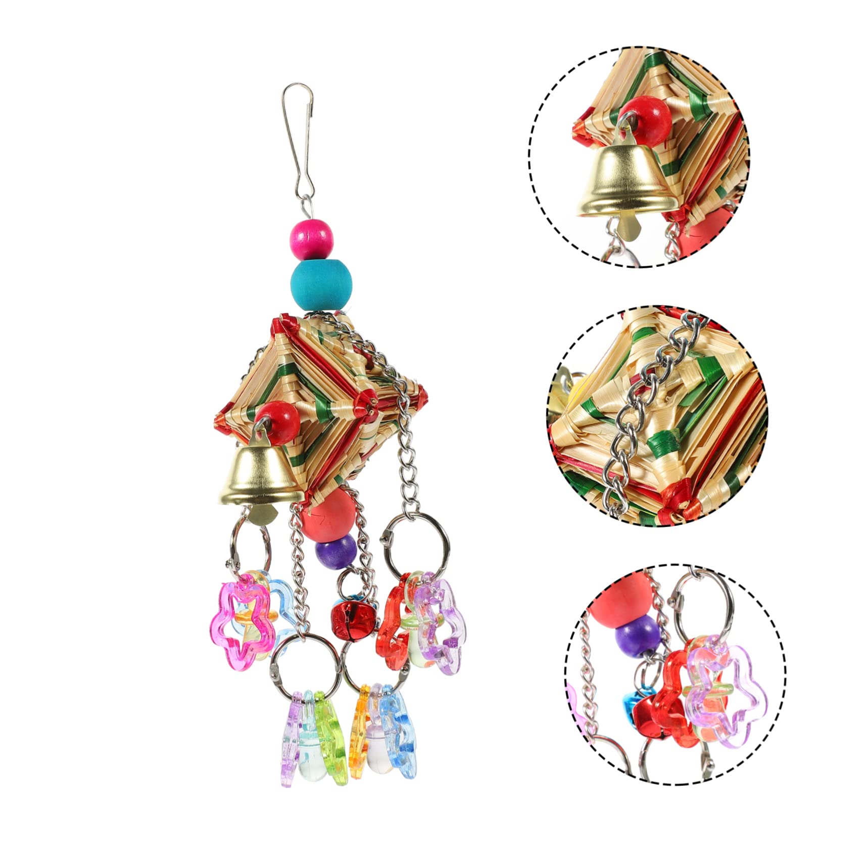 ABOOFAN 4pièces Jouet à Mâcher pour Perroquet Acrylique Suspendu Accessoire pour Oiseaux pour Perroquets Oiseaux De