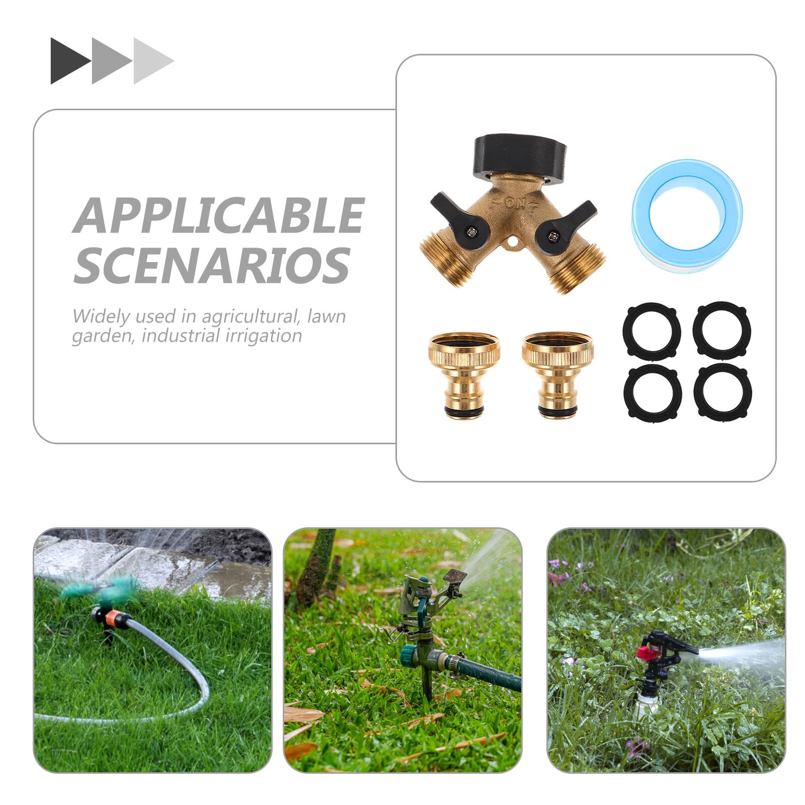 Homoyoyo Sdoppiatore y per Tubo Flessibile Acqua Deviatore per Tubo Flessibile in Rame Adattatore da Giardino Collegamento Rapido per Uso Esterno Connettore y per da Giardino Corpo in Rame