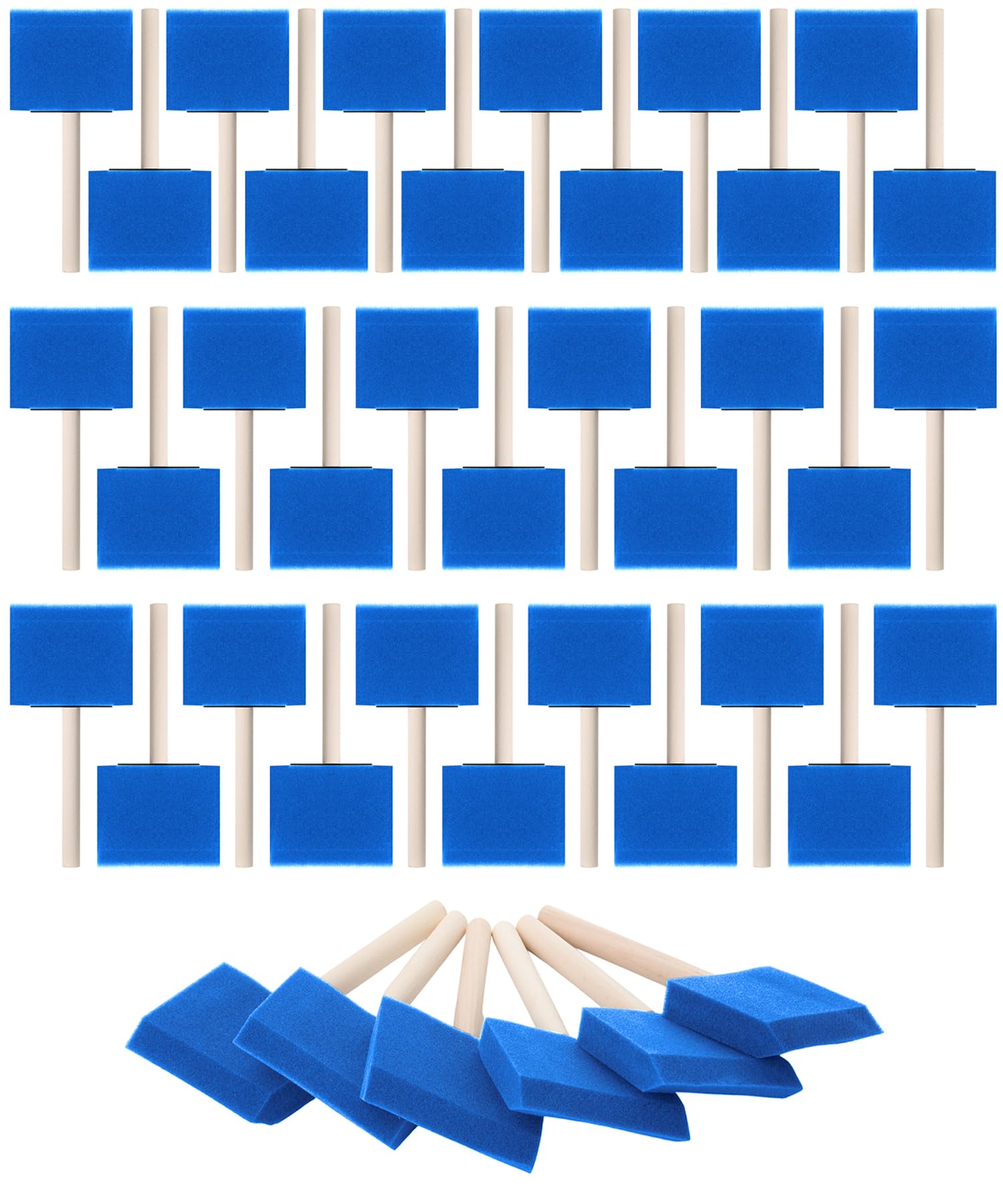 Bates- Foam Paint Brushes, 3-Inch, 40 Pack, Blue Sponge Brushes for Painting, Sponge Paint Brush