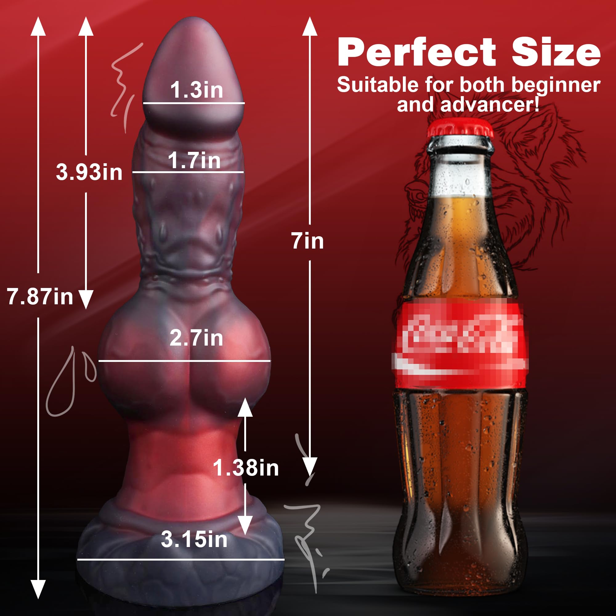 Leyuto Monster Dildo Dog Knot Dildo, Realistic Dragon Fantasy Dildos Knotted with Strong Suction Cup, Alien Animal Silicone Large Anal Dildos for G Spot Prostate, Adult Sex Toys for Women Men Gay