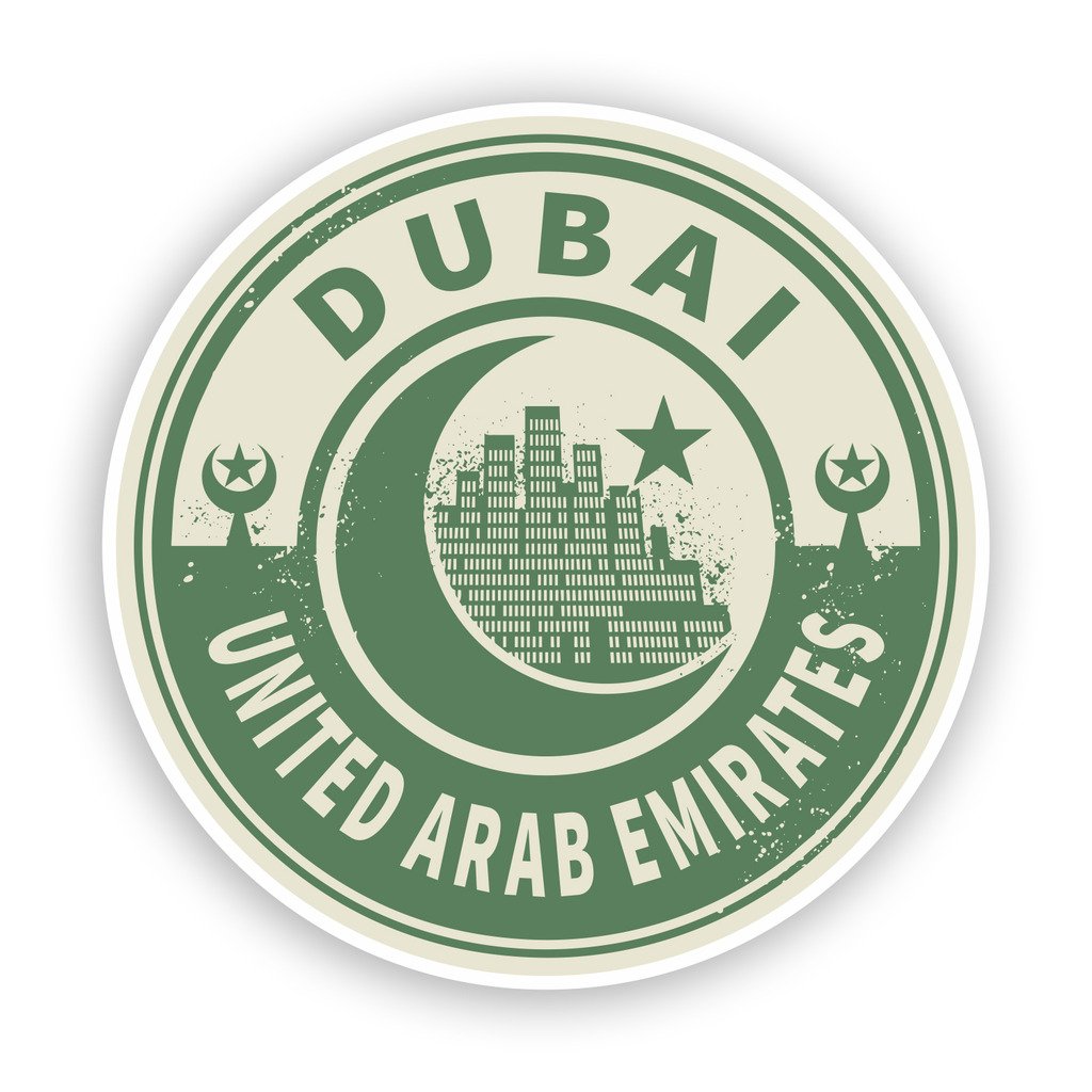2 x 30cm/300mm UAE Dubai Adesivi vinilici bagagli di viaggio #7450