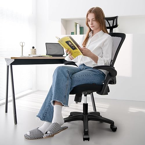 Miniatura 7 de NEO Chair Silla ergonómica de escritorio de oficina con respaldo alto, silla de malla para juegos de computadora con brazos ajustables para tareas