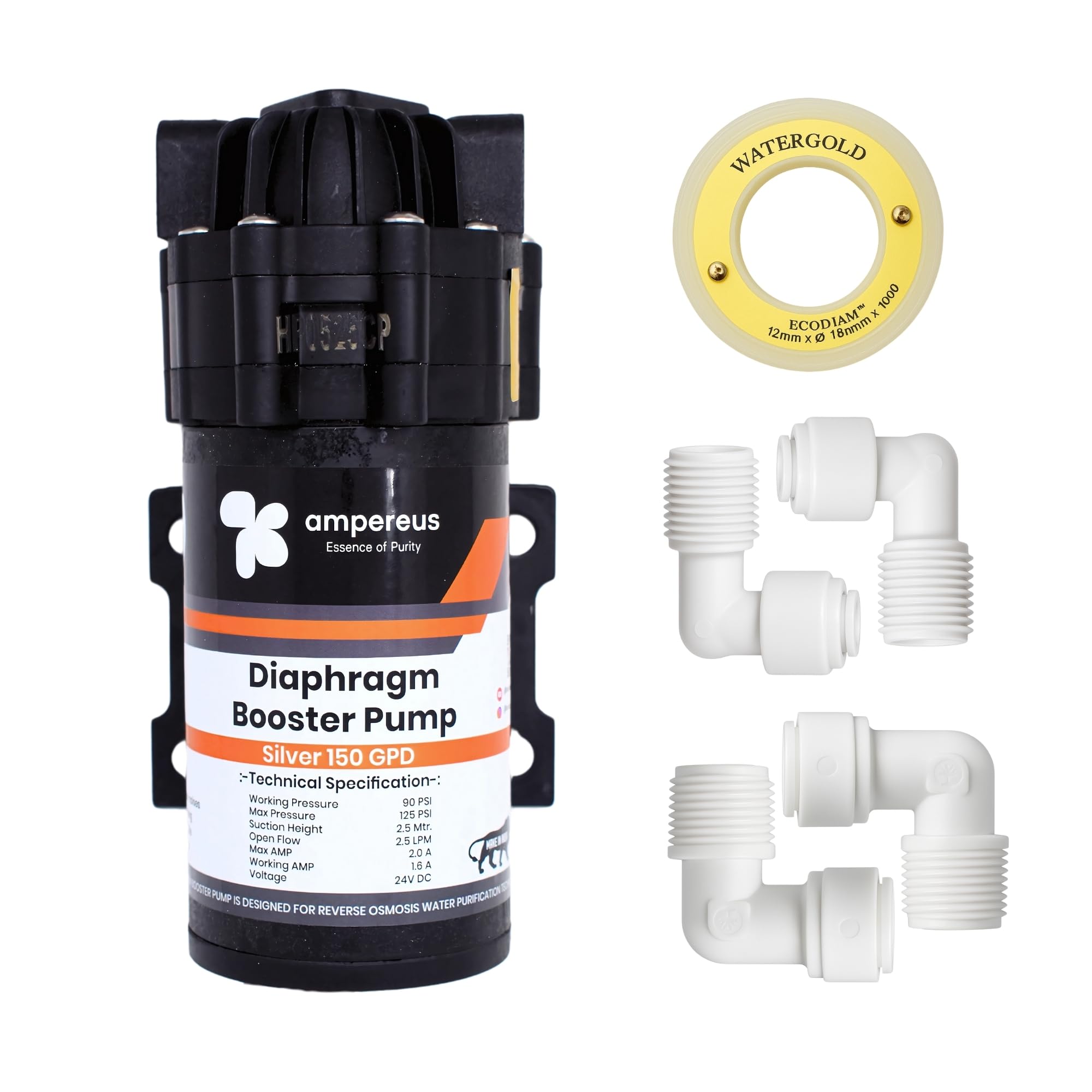 AMPEREUS RO Booster Pump - High Water Pressure -7