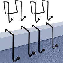 HiGift 4 Pack Cubicle Double Coat Hooks for 2 Inch Width Cubicle Panel Partition Wall, Cubicle Panel Metal Hooks for Hanging Clothes, Bags, Purses, Keys, Umbrellas, Color Black