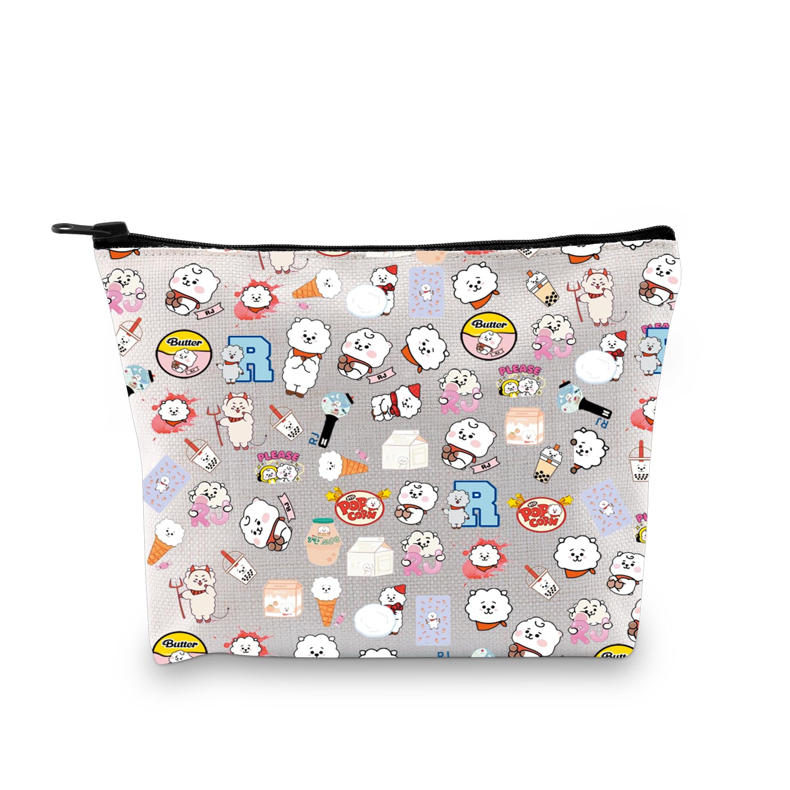 Kpop Inspired Cosmetic Bag Korean Singer Fan Gift Korean Cooky Makeup Bag Cartoon Character Lover Gift