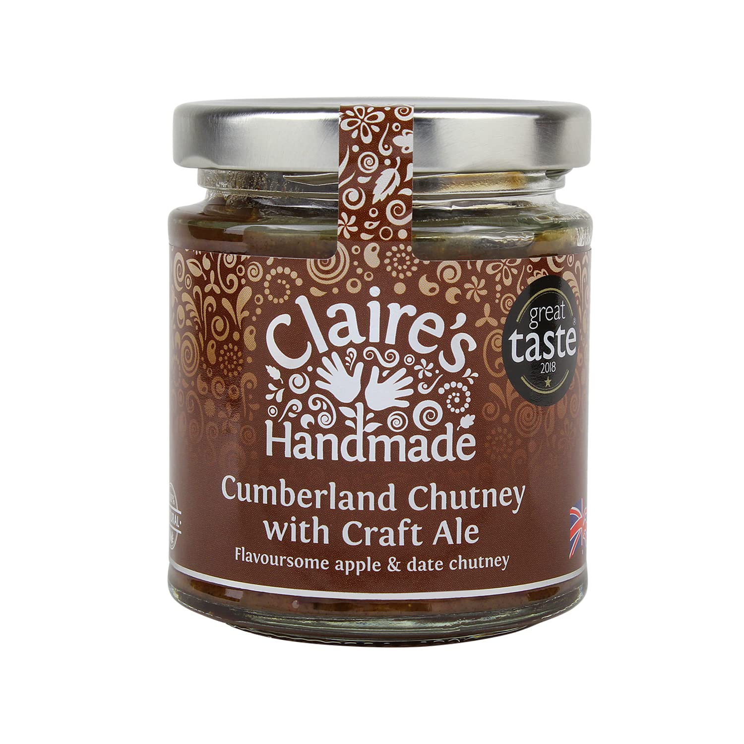 Claire's Handmade - Cumberland Chutney with Craft Ale (200g) - Great Taste Award Winning Traditionally Made & Full of Flavour, Suitable for Vegetarian, Vegan & Gluten Free Diets, GMO Free