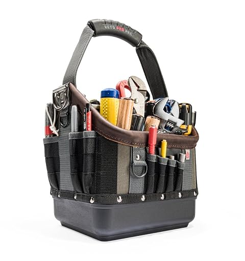 Veto Pro Pac Tech OT-MC Open Top Tool Bag 28 pockets Waterproof Base Ergonomic Grip Shoulder Strap Easy