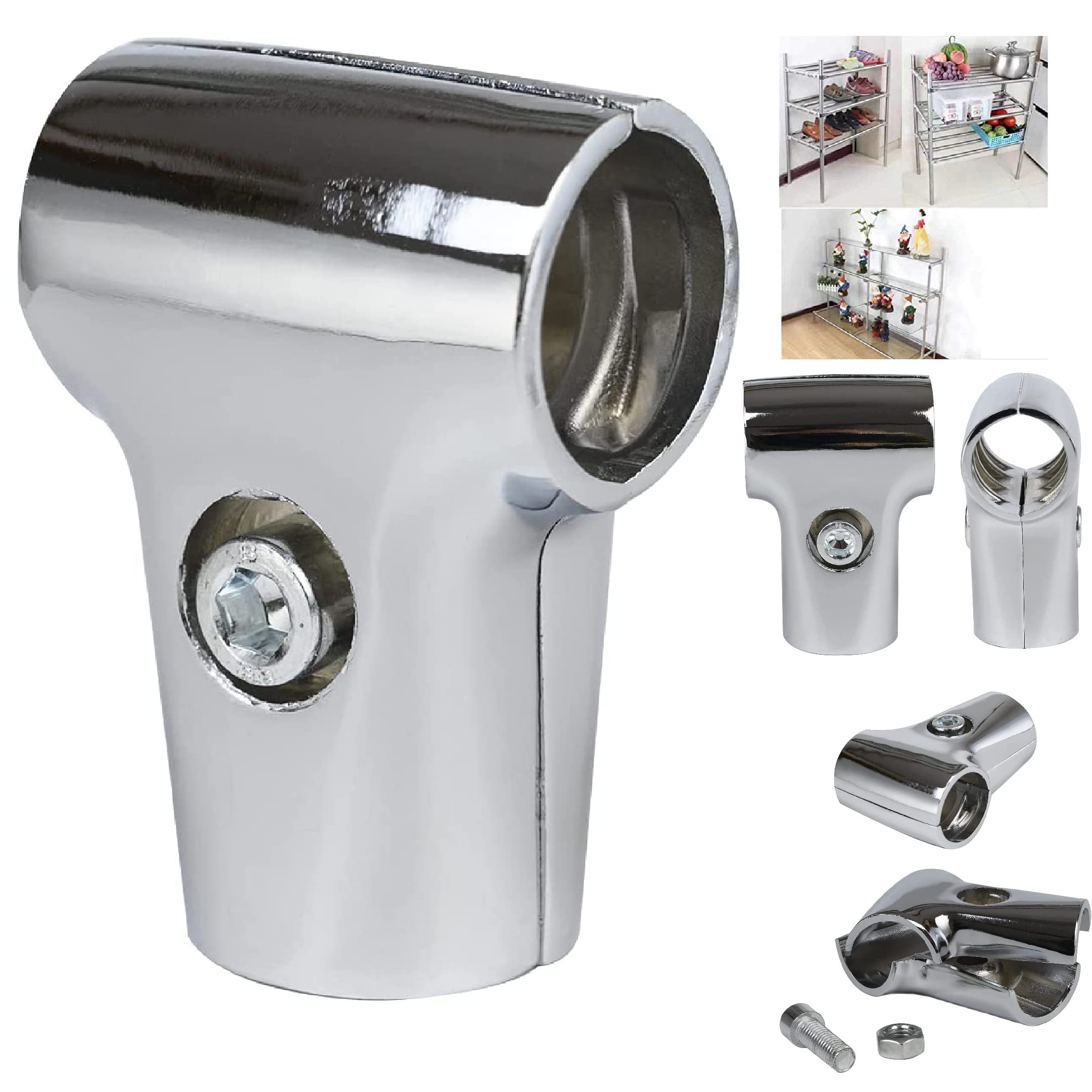 My Shopfittings 25mm Chrome Hanging Rod, Wardrobe Rail, Dry Cleaners, Garment Rail & Accessories (3-WAY CLAMP, 25MM OR 1 INCH)