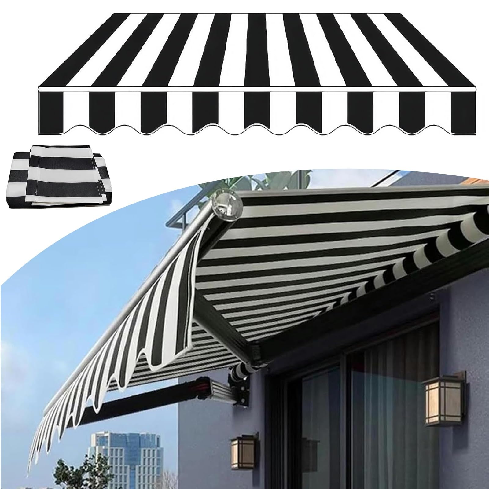 Toldo retráctil lona de repuesto para terraza de restaurante y balcón doméstico