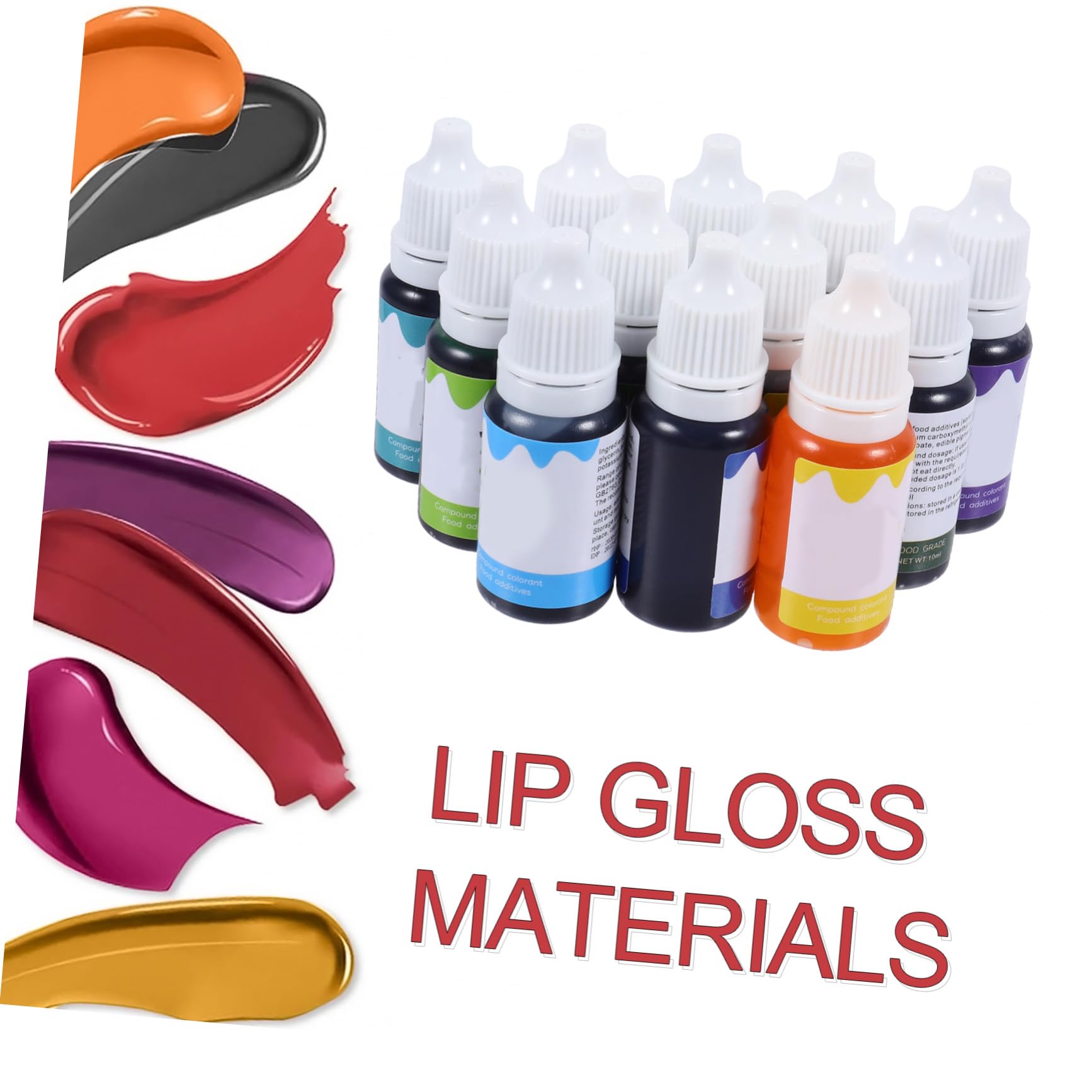 Anneome 12 Stück Teiliges Set Pflanzlicher Lippenfarbstoffe Flüssiges Kosmetikpigment für DIY Lipgloss und Lippenbalsam Intensive Kühle Farbtöne Einfach Mischbar für Individuelle